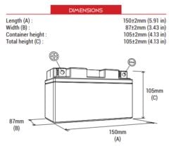 Suzuki GW250 İnazuma BTX9-BS Motosiklet Aküsü
