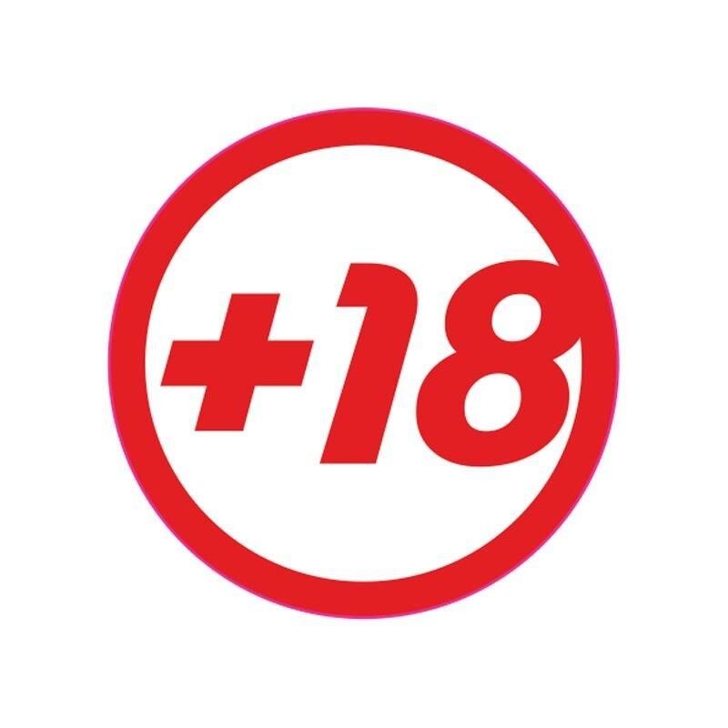 Gogo +18 Desenli Kırmızı Sticker 80 x 80 mm