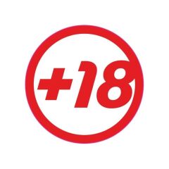 Gogo +18 Desenli Kırmızı Sticker 80 x 80 mm