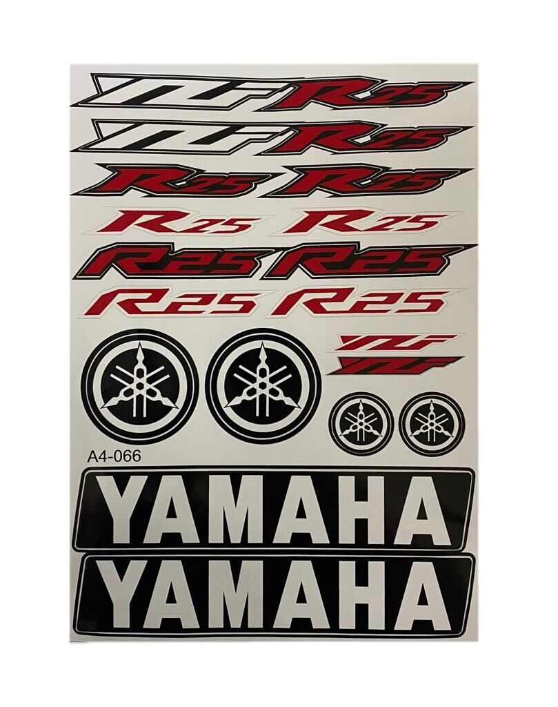 Yamaha R25 A4 Sticker Kırmızı