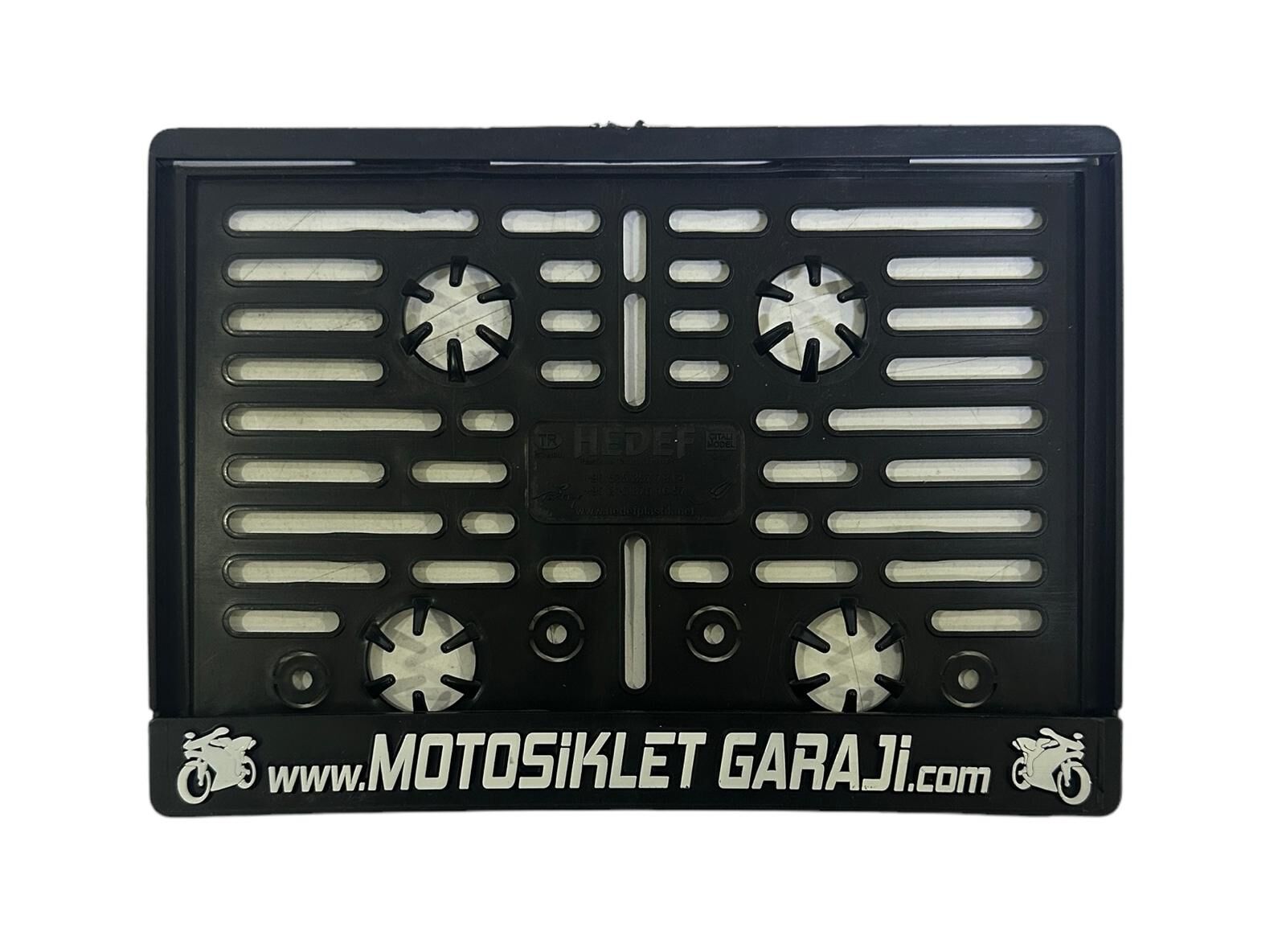 Lisanslı Motosiklet Garajı Plakalığı Beyaz
