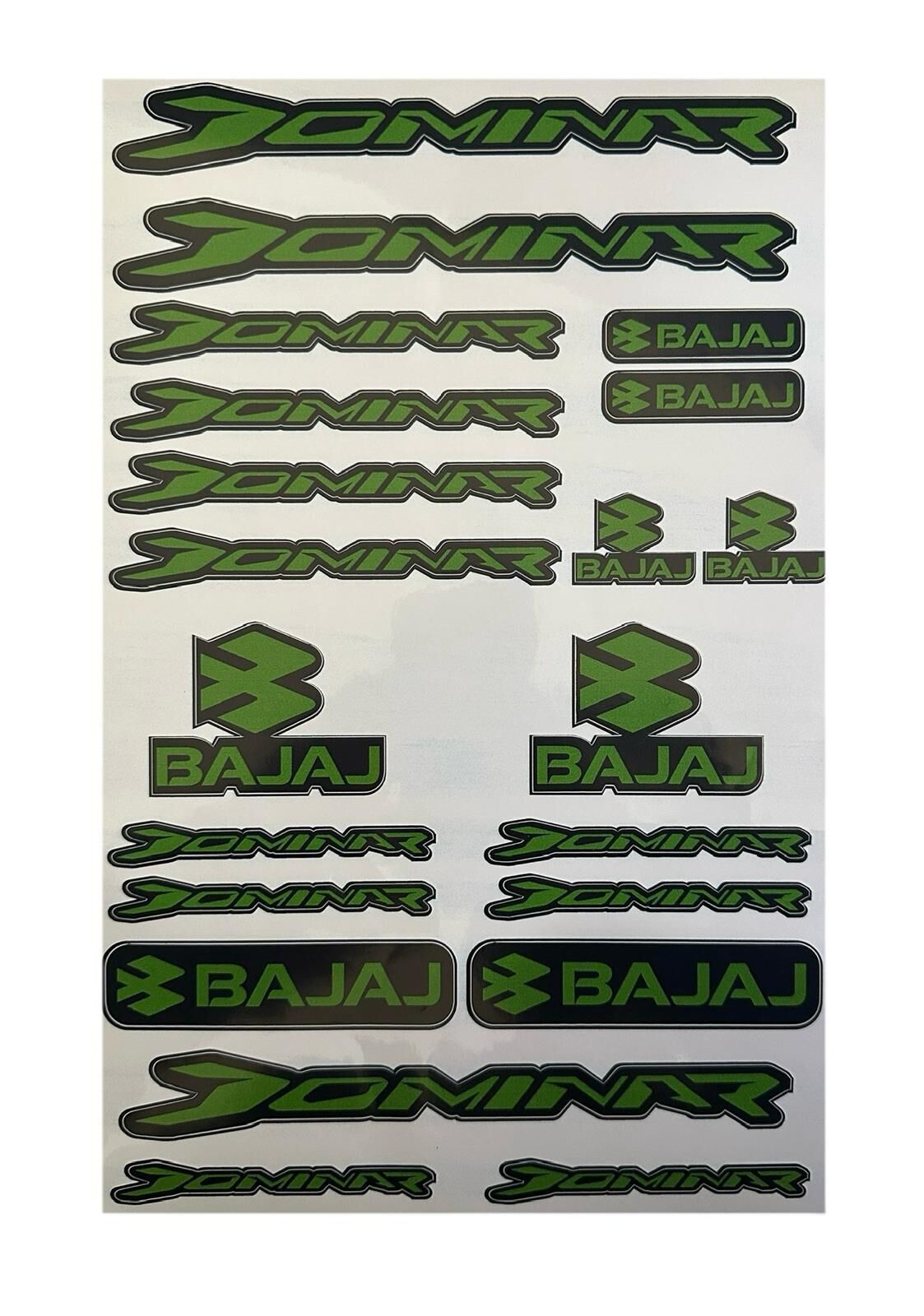 Bajaj Dominar Uyumlu Siyah Yeşil 21 Parça A4 Sticker Seti