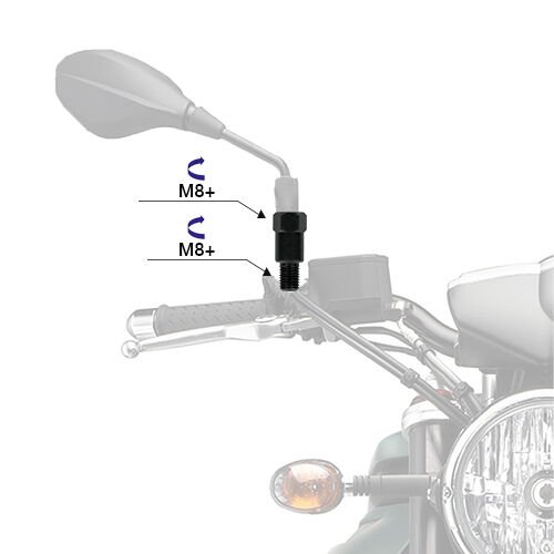 Honda Activa 125 S +8 +8 Ayna Uzatma Adaptörü Siyah