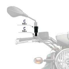 Honda Activa 125 S +8 +8 Ayna Uzatma Adaptörü Siyah